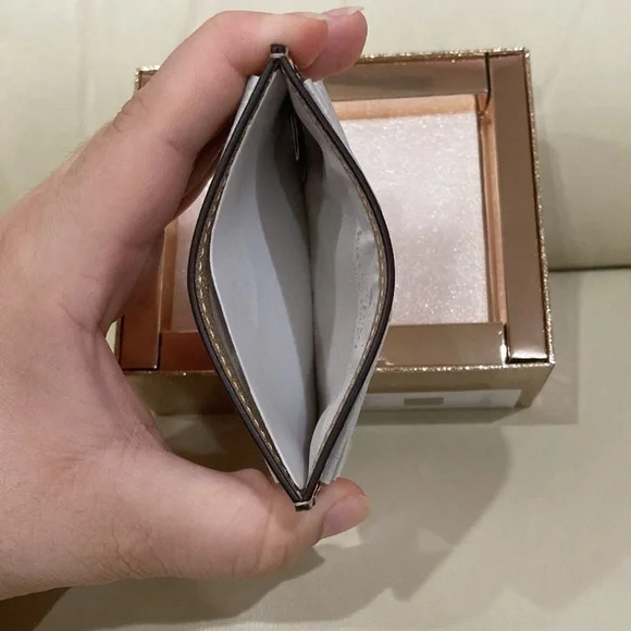 NWT Kate Spade Gold Sparkle Glitter Glimmer Boxed Small Slim Card Holder Wallet - Picture 7 of 15